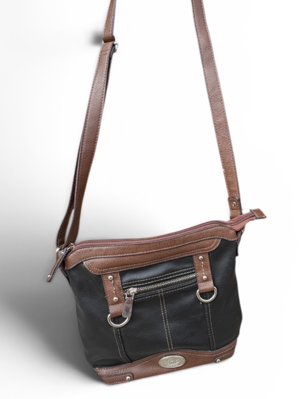 BOC Born Concepts Black & Brown Crossbody Bag Adjustable Strap EUC